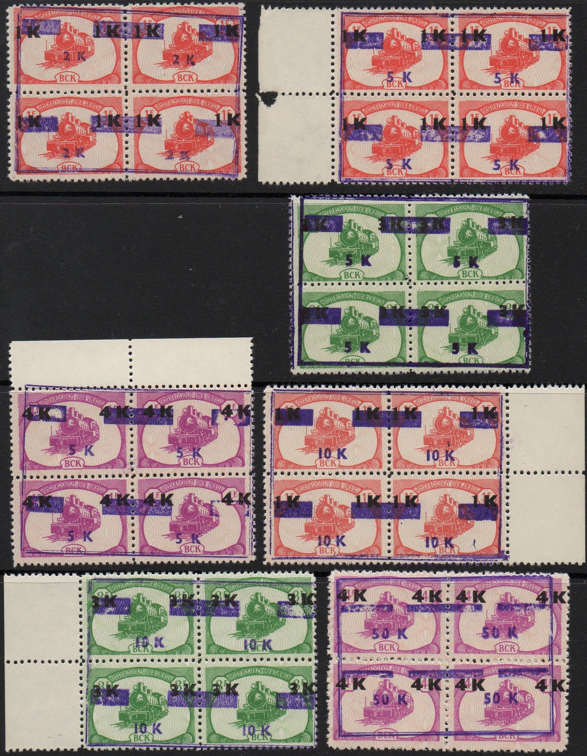 BCK 1942 timbres locomotive