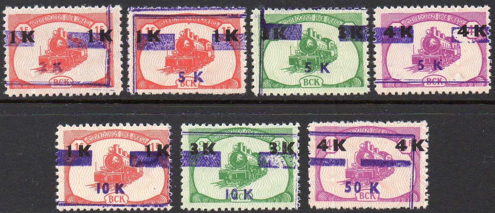 BCK 1942 timbres locomotive