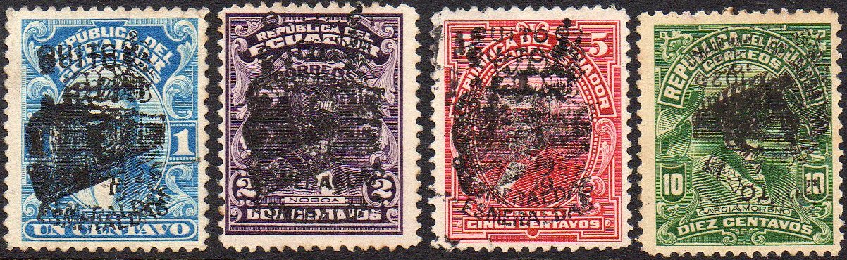 Sellos Postales Ecuador Stamps Ferrocarril Quito-Esmeraldas Railway 1926