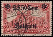 stamps Briefmarken Hauptpostamt Berlin German Occupation of Belgium ERROR 2f50/1M Strassenbahn