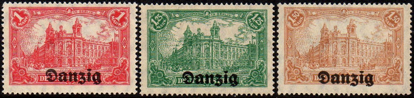 stamps Briefmarken Hauptpostamt Berlin Danzig Strassenbahn