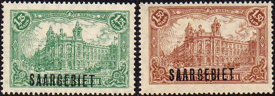 stamps Briefmarken Hauptpostamt Berlin Saar 1920 Strassenbahn