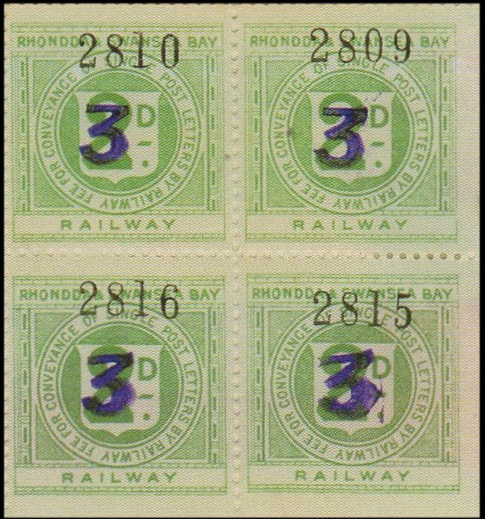 Railway Letter Stamps Rhondda & Swansea Bay Railway
