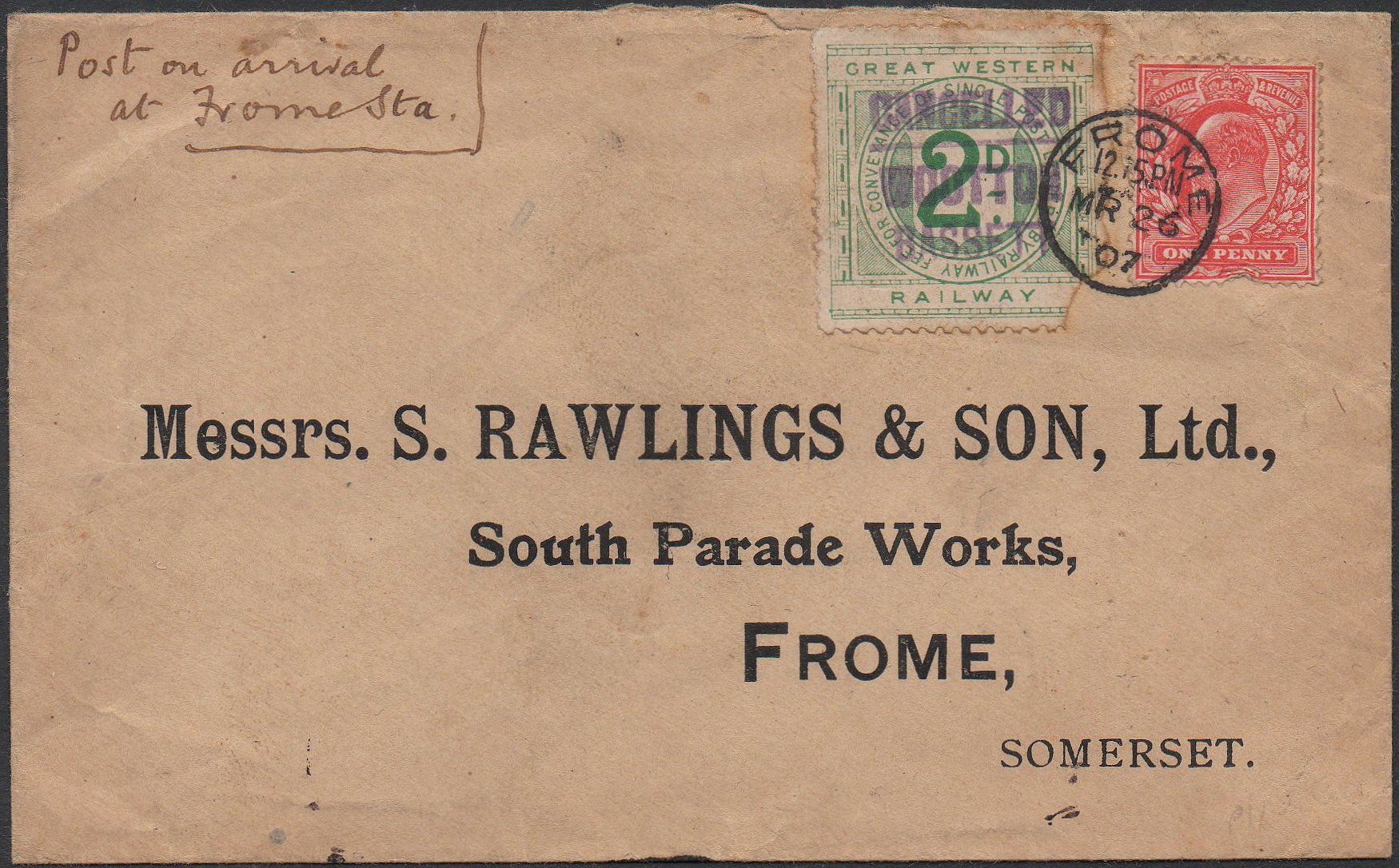 Railway Letter Stamps Great Western Railway Wootton Bassett