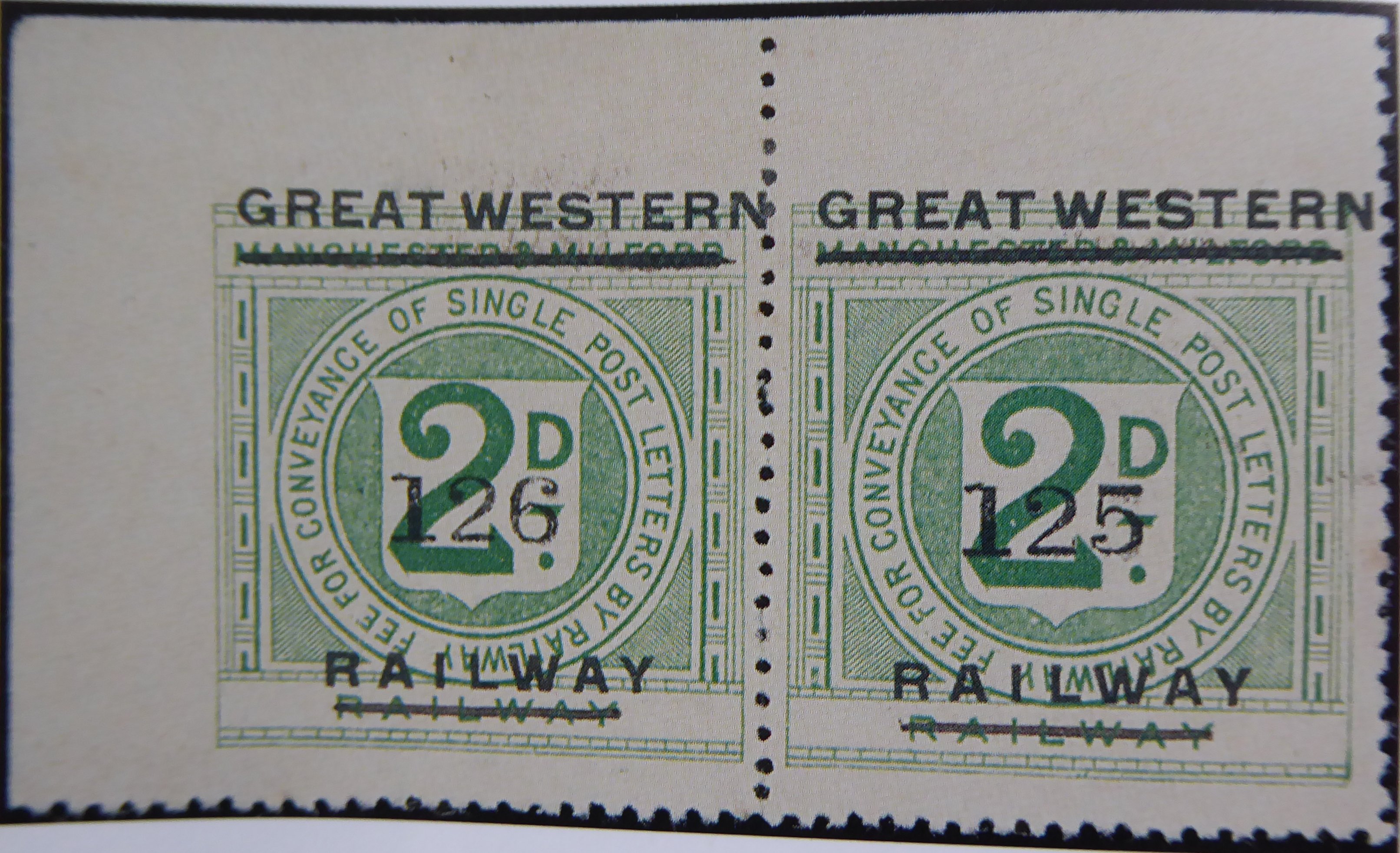 Railway Letter Stamps The Great Western Railway 6th Issue Trial Overprint on M&MR