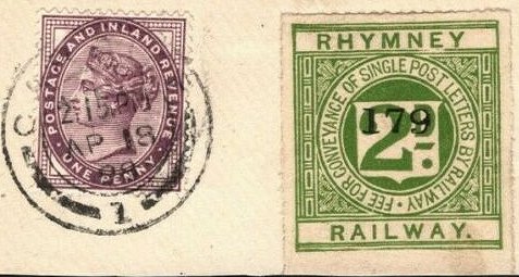 Railway Letter Stamps Rhymney Railway 2d