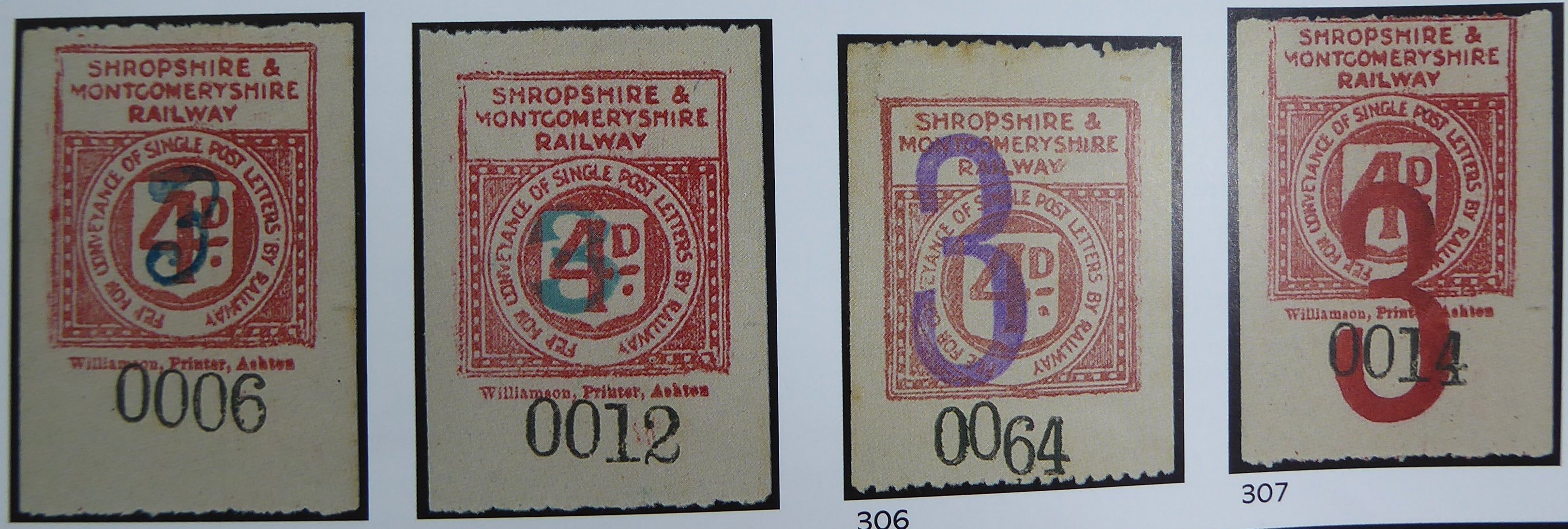 Railway Letter Stamps Shropshire & Montgomeryshire Railway 