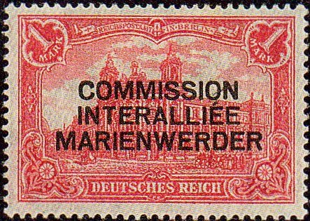stamps Briefmarken Hauptpostamt Berlin Marienwerder Plebiscite