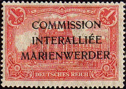 stamps Briefmarken Hauptpostamt Berlin Marienwerder Plebiscite