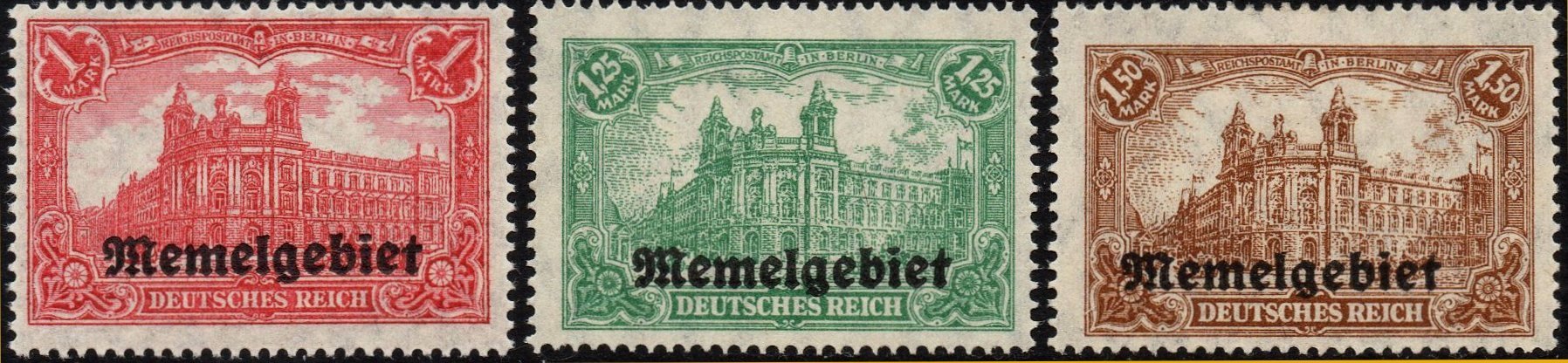 stamps Briefmarken Hauptpostamt Berlin : Memel under Allied Occupation 1918-1923