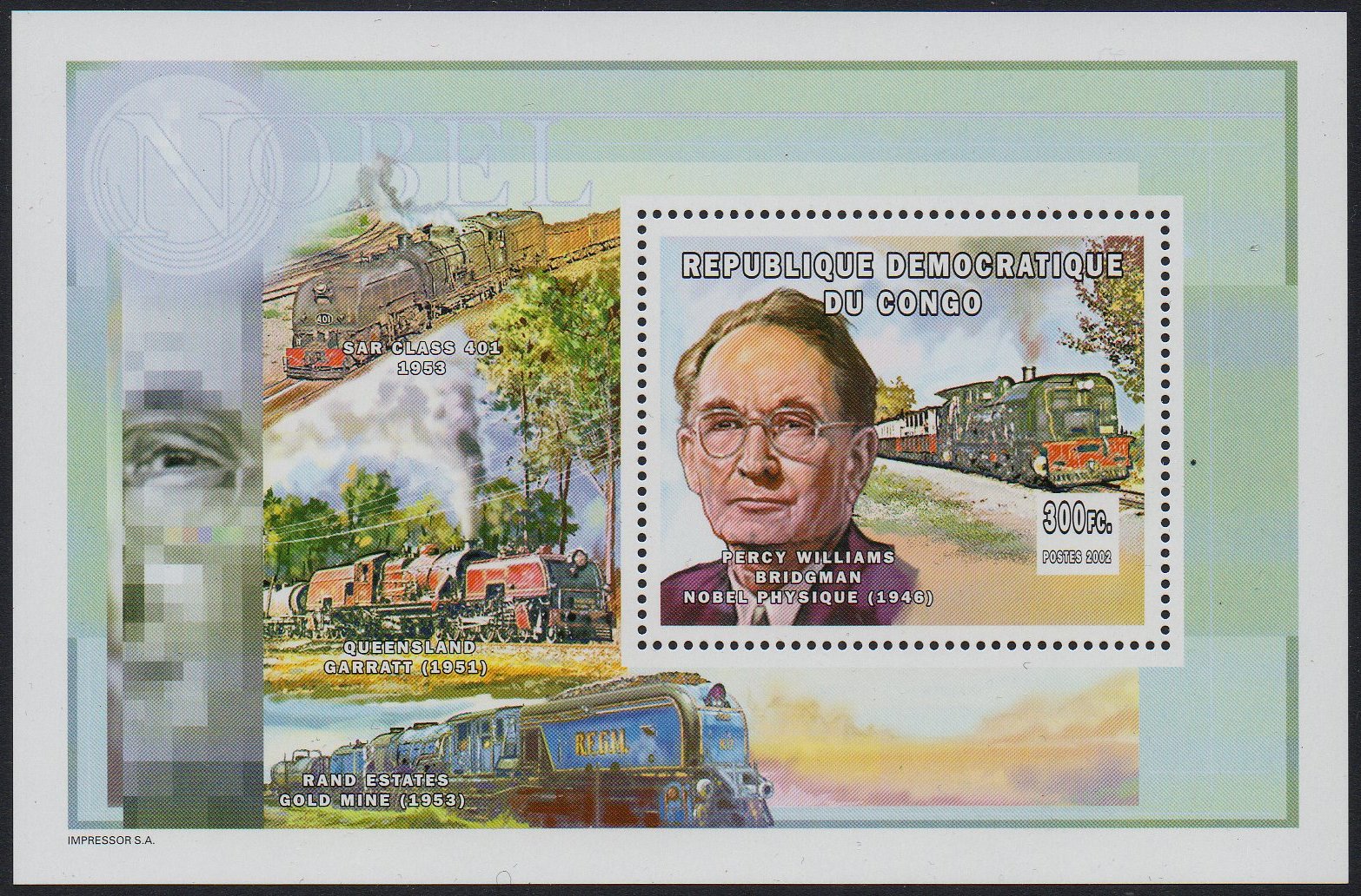 WHR ex SAR/SAS Garratt Congo Brazzaville Train Stamps 