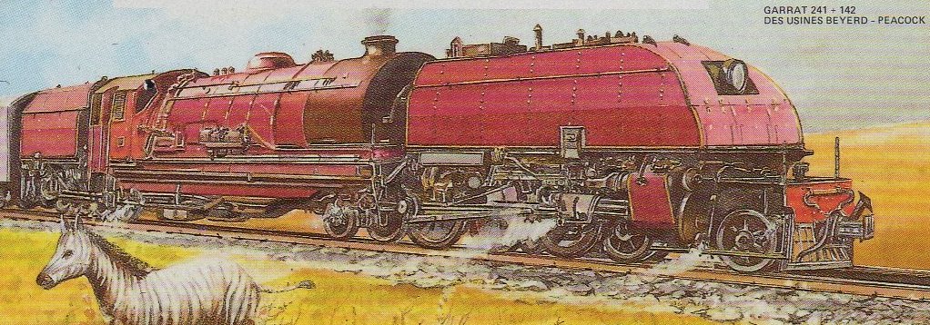 Guinea Republic Stamps 1985 : 150th Anniversary of German Railways - detail of East African Railways Class 59 Beyer-Garratt