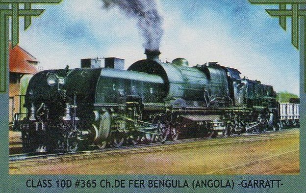 Locomotives of Guinea Railways 2001 Stamp Issue Angola Class 10D Beyer-Garratt locomotive #365