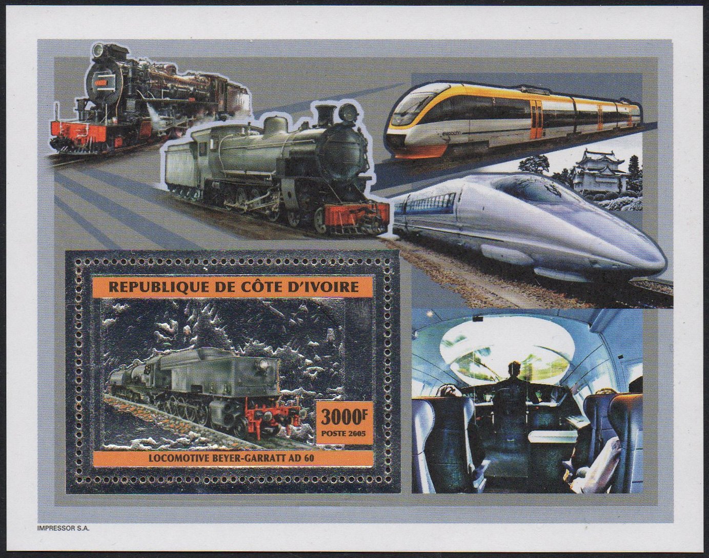 Ivory Coast stamps 2005 NSWGR Class AD60 Beyer-Garratt