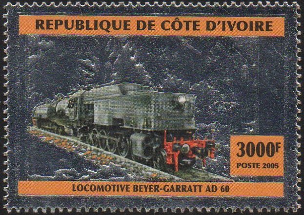 Cote d'Ivoire timbres-poste ferroviaires 2005 Locomotive Type Garratt des Chemins de Fer de New South Wales Classe AD60