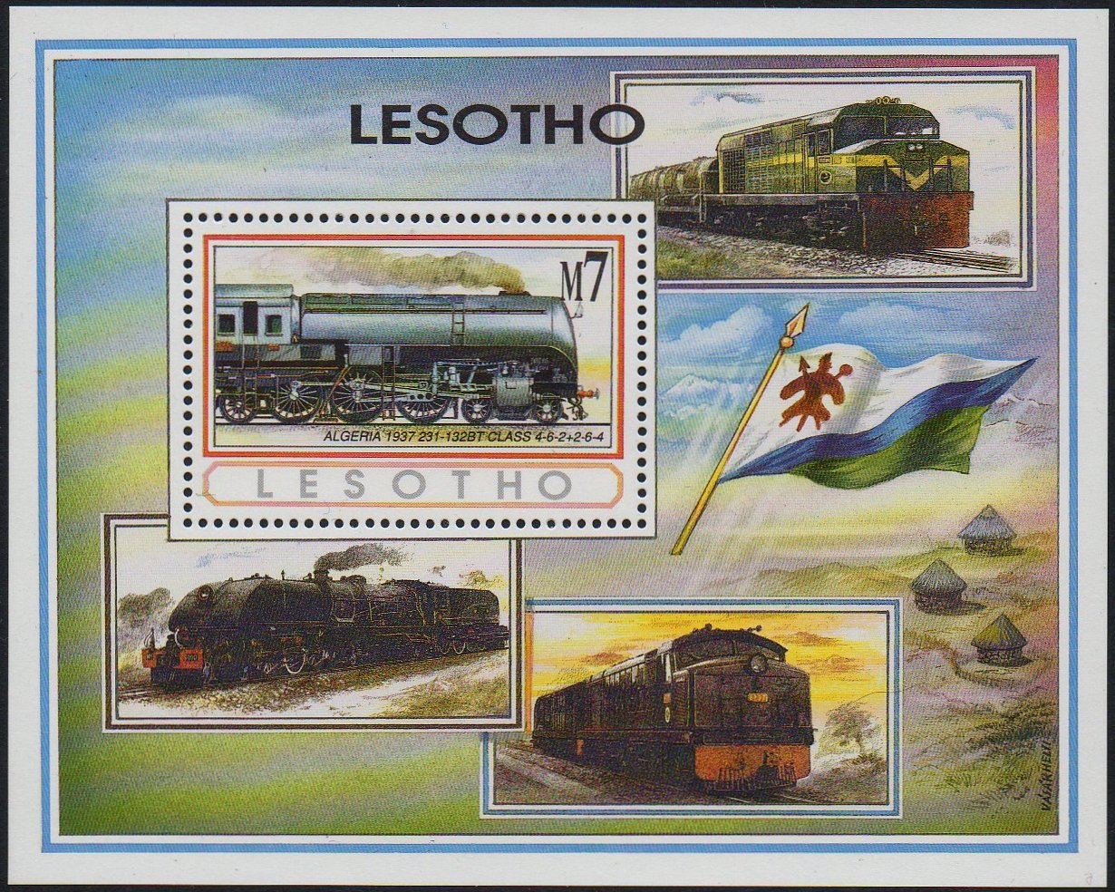 Lesotho Stamps 1993 Trains Algerian Railways Class 231-132 BT Beyer-Garratt
