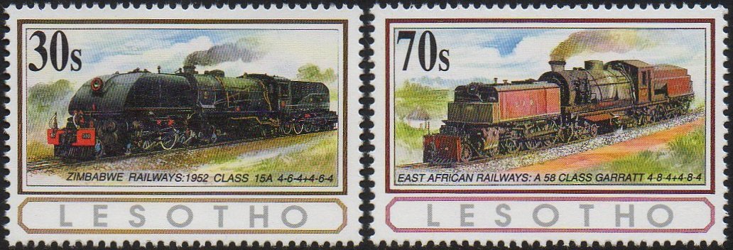 Lesotho Stamps 1993 Trains Zimbabwe Class 15A and EAR Class 58 Beyer-Garratts