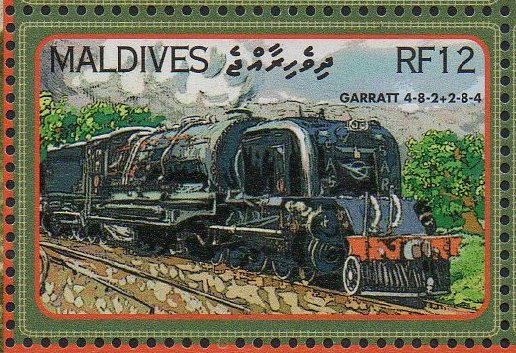 Maldive Islands 2004 Bicentenary of the Steam Locomotive   - SAR/SAS Class GMA/M Garratt