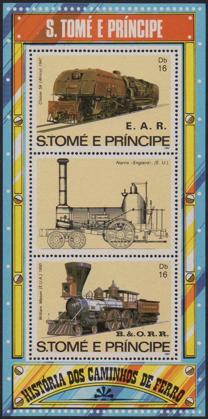 Sao Tome e Principe 1982 Locomotive Stamps East African Railways Class 59 Garratt