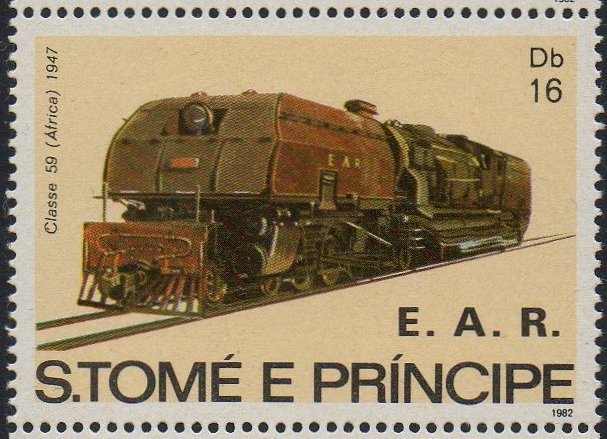 Sao Tome e Principe 1982 Railway Stamps EAR Class 59 Garratt