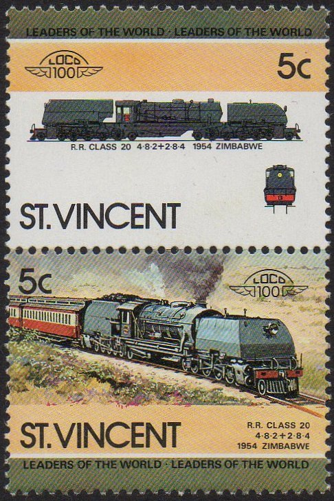 St Vincent Leaders of the World Rhodesia Railways 20th Class Garratt