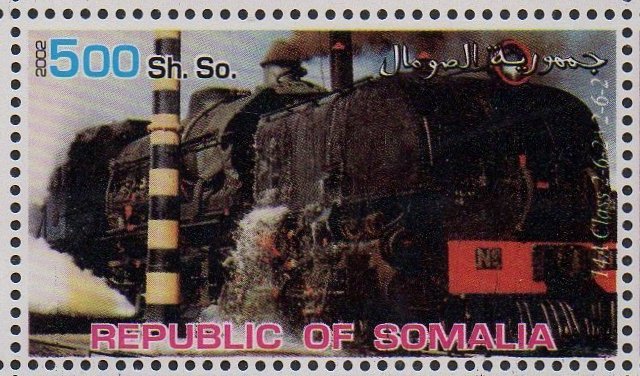 Illegal Stamps : Somalia : A Rhodesian Railways Class 14A Beyer-Garratt steam locomotive 