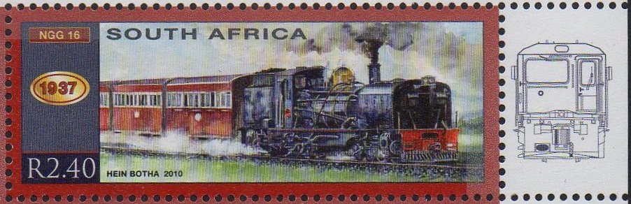 South Africa train stamps 2010 : NGG16 Beyer-Garratt locomotive
