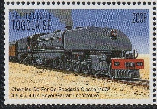 Togo train stamps 1995 : Rhodesia Railways Class 15A Beyer-Garratt