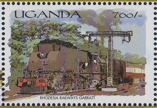 Uganda 2000 African Trains on Stamps, Rhodesia Railways 15th Class Beyer-Garratt locomotive  