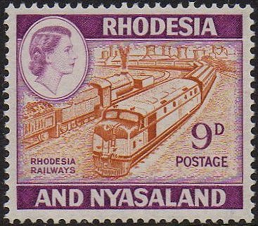 1962 Rhodesia & Nyasaland stamps : Class 14A Beyer-Garratt locomotive
