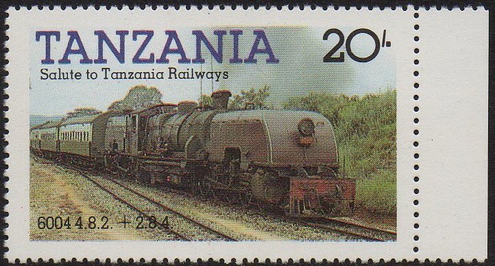 Tanzania 1985 Steam Locomotives on Stamps 20/- EAR Governor Class 60 Beyer-Garratt