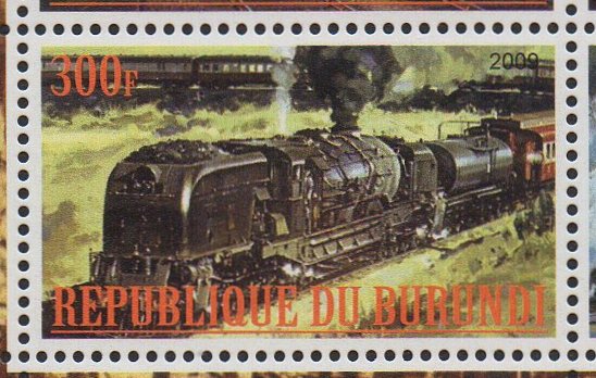 Burundi Illegal Stamps Trains South African Railways Beyer-Garratt Class GMAM articulated steam locomotive 
