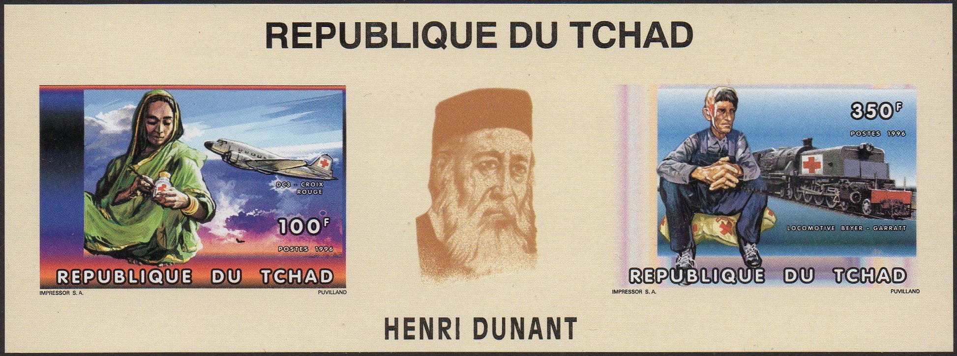 Chad Tschad Tchad Red Cross Stamps Garratt Train