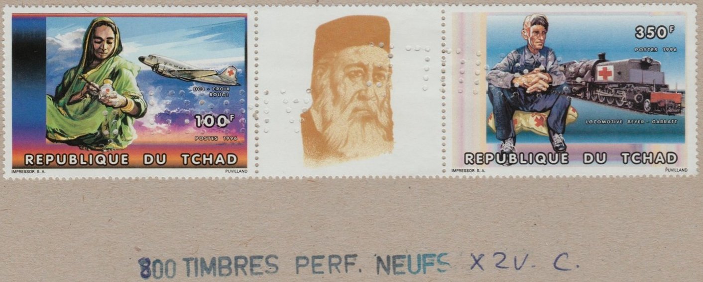 Chad Tschad Tchad Red Cross Stamps Garratt Steam Locomotive later EAR Class 58