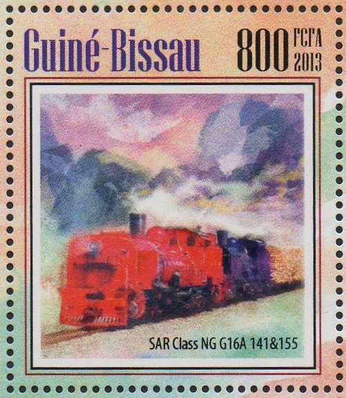 Eisenbahn Briefmarken Beyer-Garratt locomotive Guinea-Bissau 2013