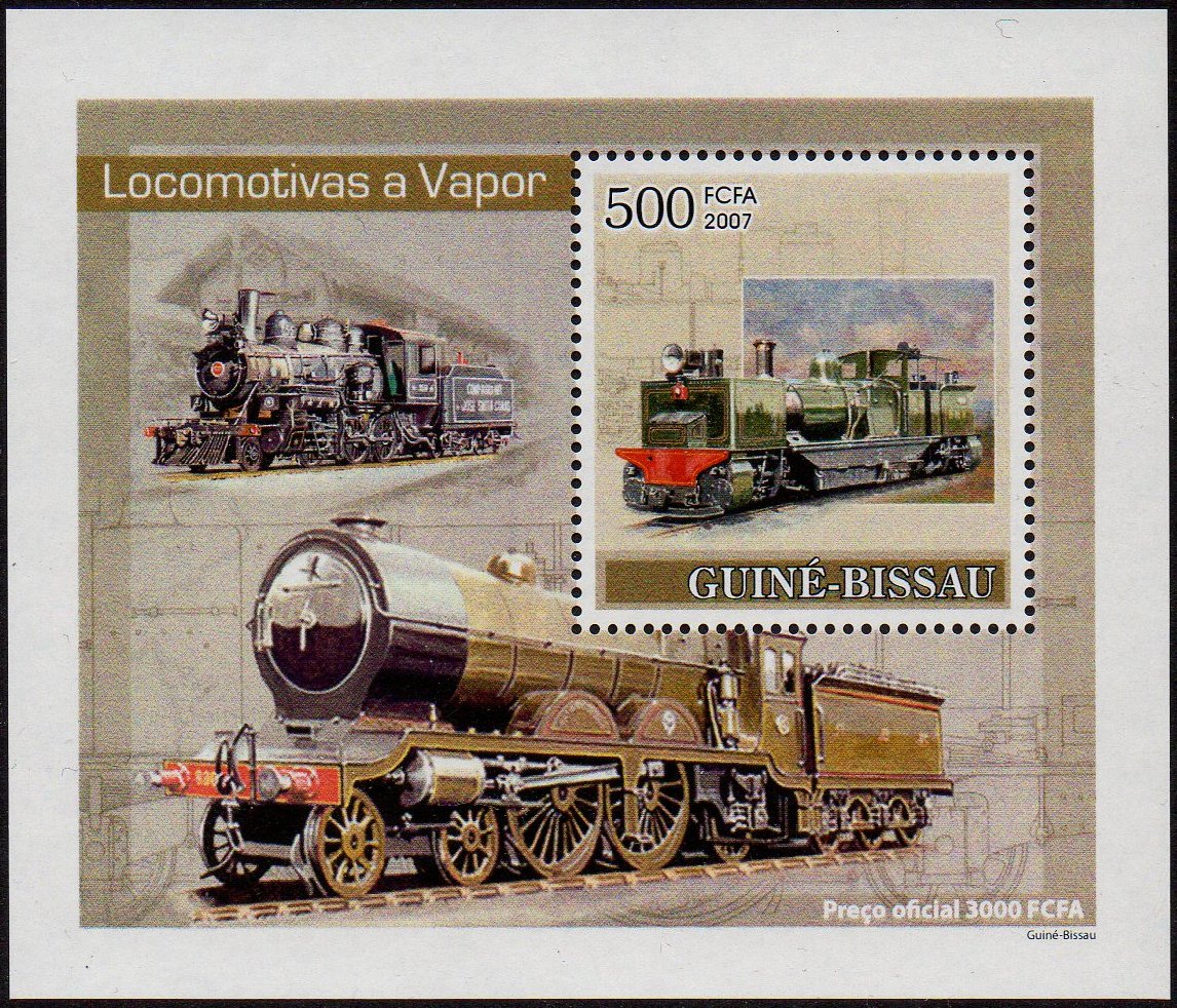 Guinea-Bissau Stamps 2007 : Darjeeling Himalayan Railway Class 'D' Garratt in sheetlet