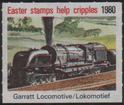 Cinderella charity sticker for Spastics : South Africa 1980: Beyer-Garratt locomotive