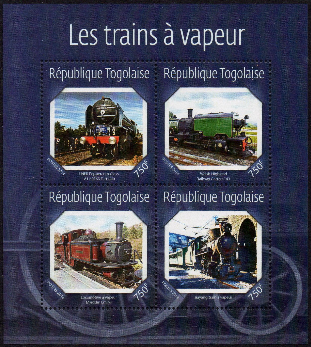 Train Stamps Togo Beyer-Garratt locomotive 2014