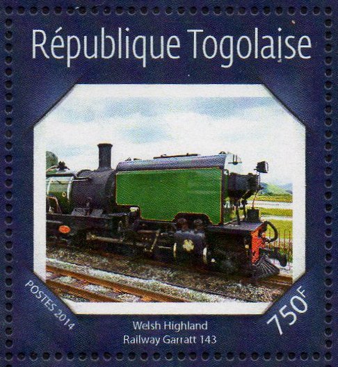 Francobolli Ferrovia Togo Beyer-Garratt locomotive 2014