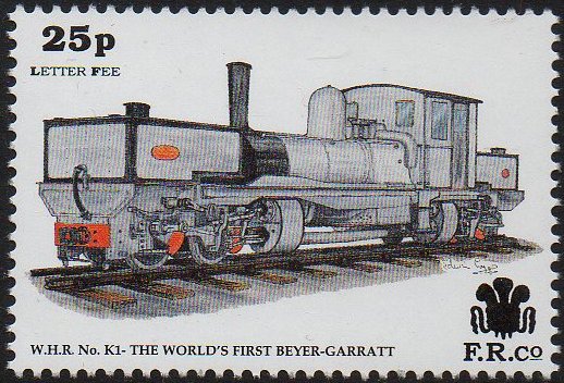 Stamps Ffestiniog / Welsh Highland Railway ex Tasmanian Railways first ever Garratt locomotive #K1 sheetlet/8