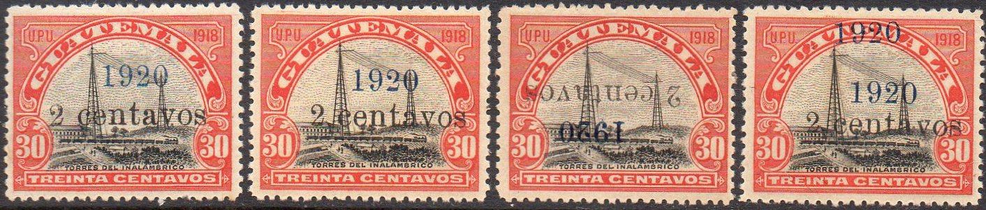 Guatemala Stamps 1920 2c/30c Radio Station & Steam Train
