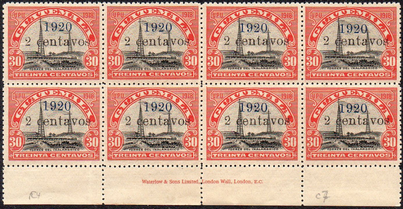 Guatemala Stamps 1920 2c/30c Radio Station & Steam Train