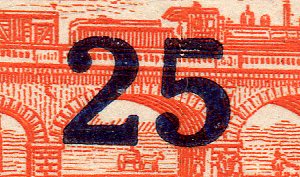 Guatemala Stamps 1922 Small Surcharge 25c/15P varieties