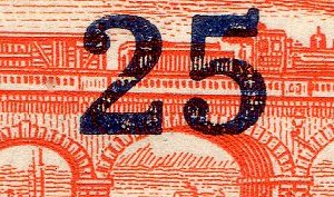 Guatemala Stamps 1922 Small Surcharge 25c/15P varieties