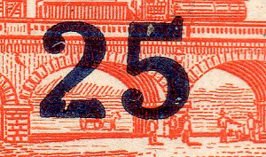 Guatemala Stamps 1922 Small Surcharge 25c/15P varieties