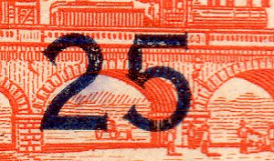 Guatemala Stamps 1922 Small Surcharge 25c/15P varieties