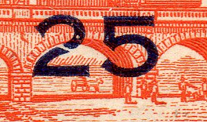 Guatemala Stamps 1922 Small Surcharge 25c/15P varieties