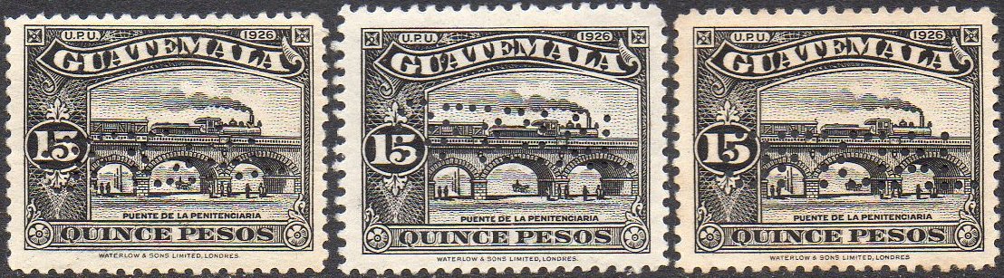 Guatemala Stamps 1926 15 Pesos Perforated OFICIAL