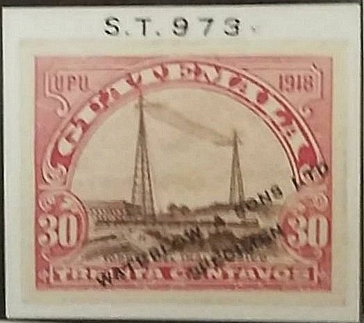 Guatemala Stamps Waterlow Sample Proof Color Trial Specimen 1919 Radio Station & Steam Train