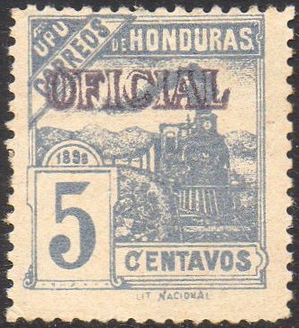 Honduras OFICIAL official overprints Train Stamps timbres-poste sellos postales  Honduras Republic 1898 